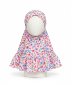 Easy-Wear Ruffle Trim Hijab – Vibrant Floral Print