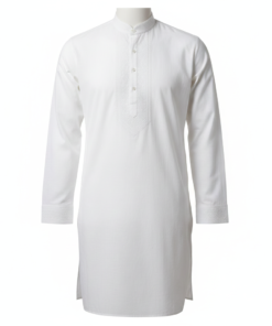 Simple White Mens Kurta with cotton febric